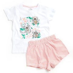 Koala Striped Girls Pyjama Set