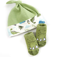Baby Boys Dino Hat and Socks 2 Piece Set