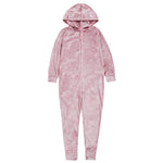 MINI ME Womens and Girls Pink Crushed Velvet Matching Onesie