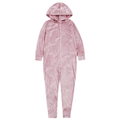 MINI ME Womens and Girls Pink Crushed Velvet Matching Onesie