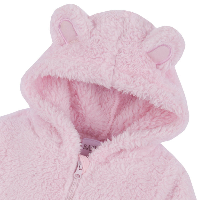 Baby Snuggle Hooded Onesie Pink