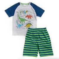 Dino Striped Boys Pyjama Set