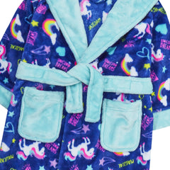 Girls Rainbows Blue Robe