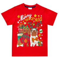 Girls Merry 'Woof'mas Novelty Christmas T-Shirt