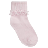 Lace Frill Ankle 3 Pairs Socks Pink