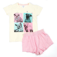 Cute Puppies Striped Girls Pyjama Set