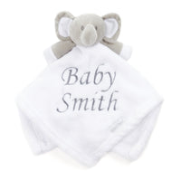 Personalised Baby Elephant White Comforter