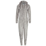 MINI ME Womens and Girls Silver Crushed Velvet Matching Onesies