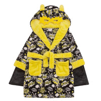 Boys Novelty Super Hero Hooded Dressing Gown Yellow